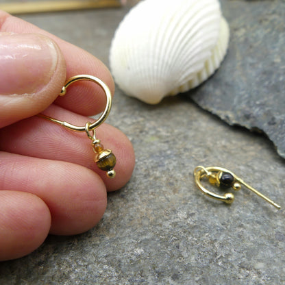 Open earrings - Tiger's eye