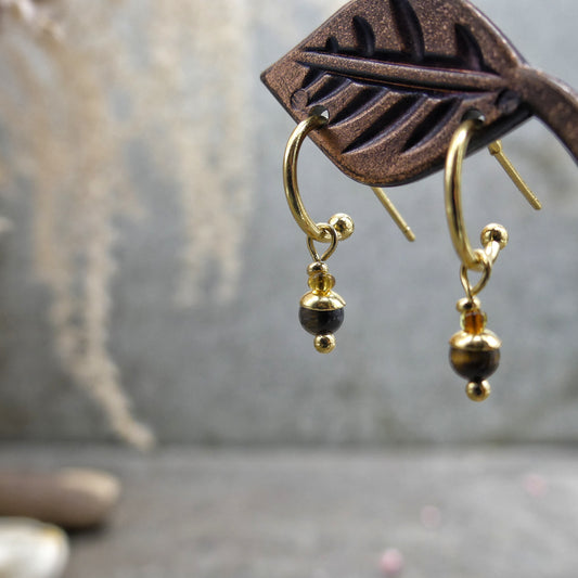Open earrings - Tiger's eye