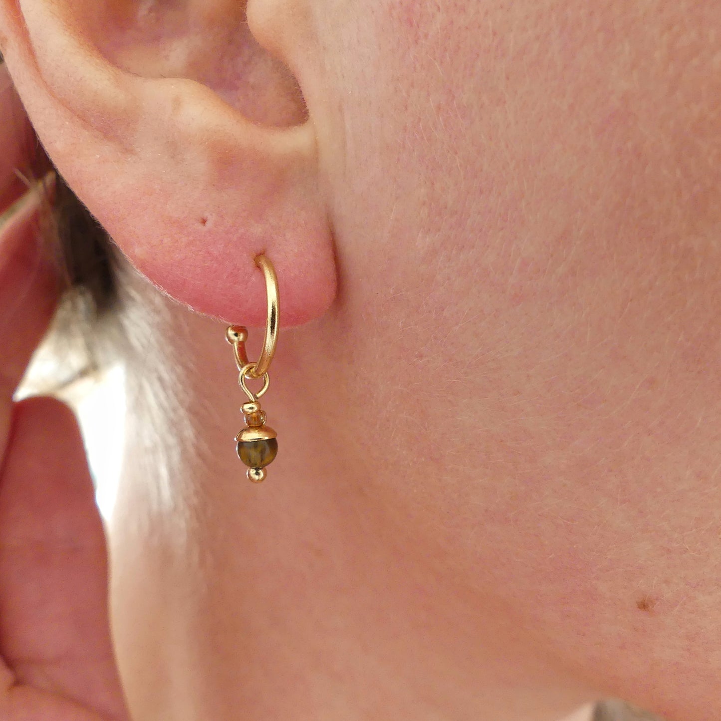 Open earrings - Tiger's eye