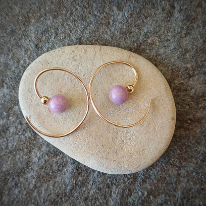 Spiral Ear Cuddles - Rose Quartz