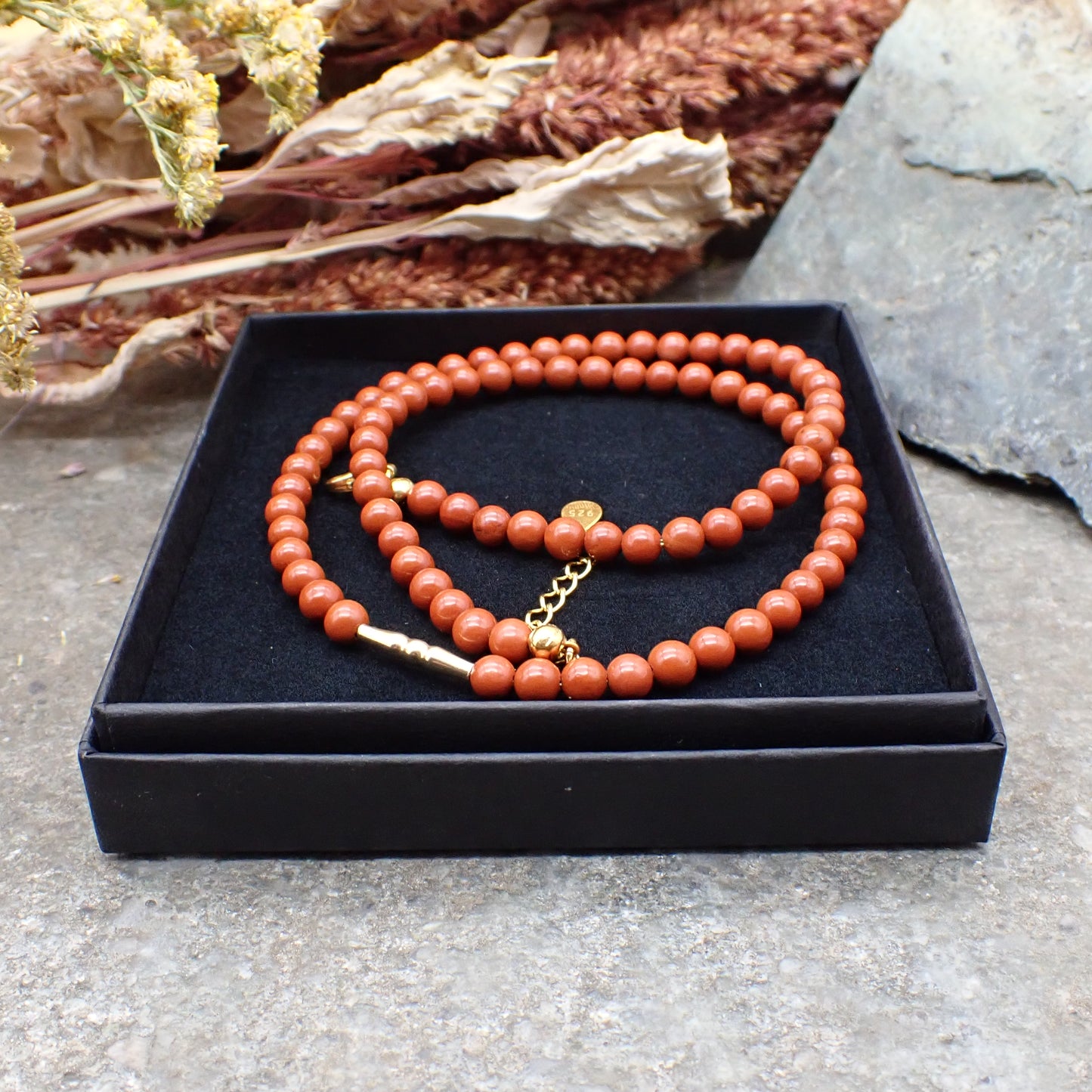 Stone Necklace - Red Jasper