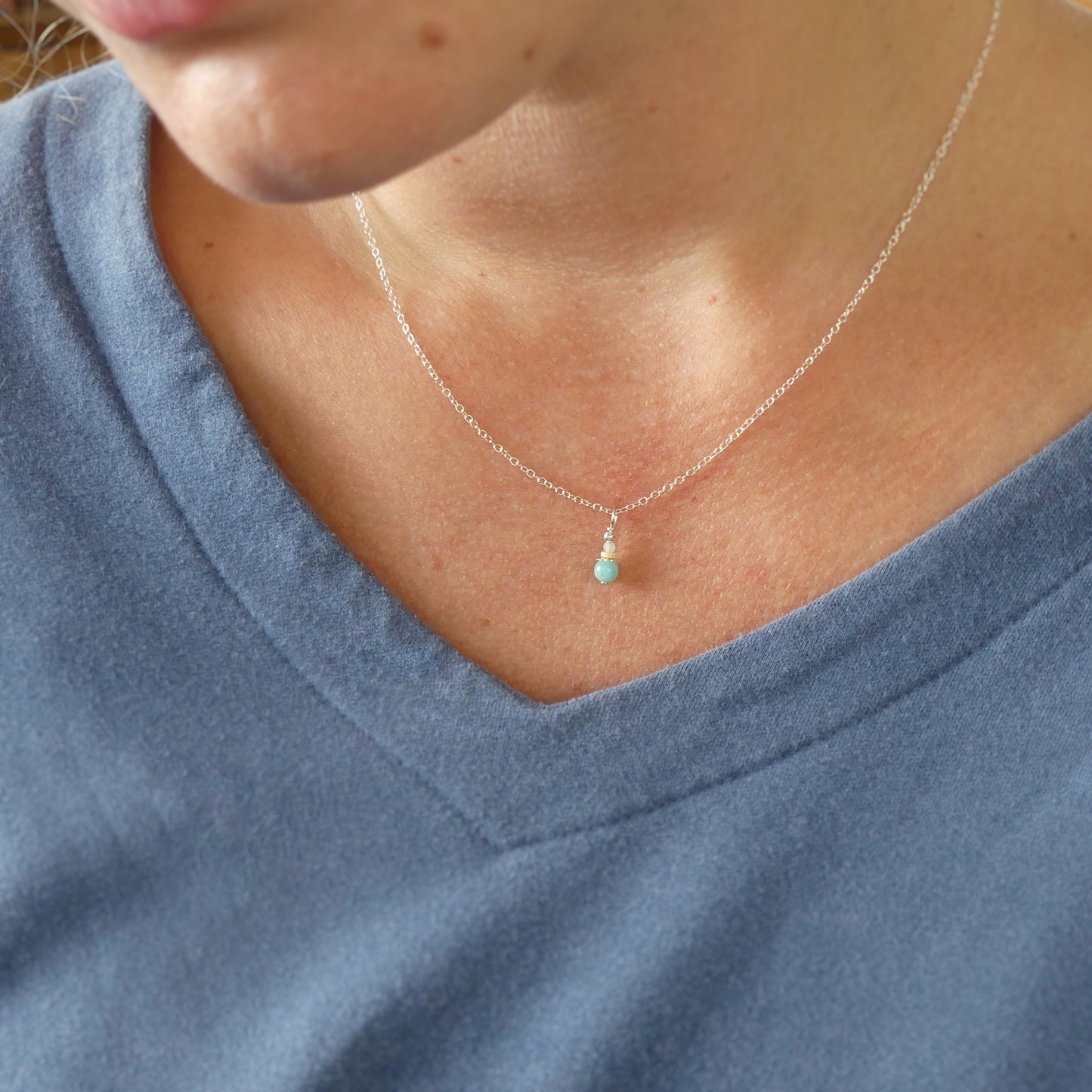 dagelijkse sieraden cadeau amazoniet ketting met hanger