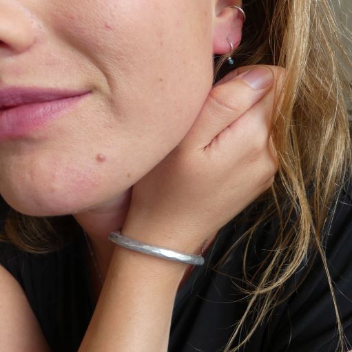basic cuff armband aluminium zilver dagelijkse sieraden voor hem of haar
