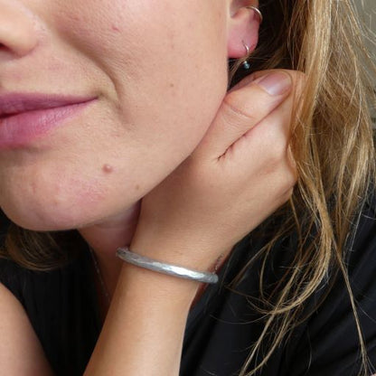 basic cuff armband aluminium zilver dagelijkse sieraden voor hem of haar