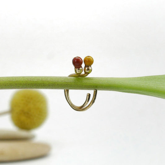 Ear huggie yellow jasper