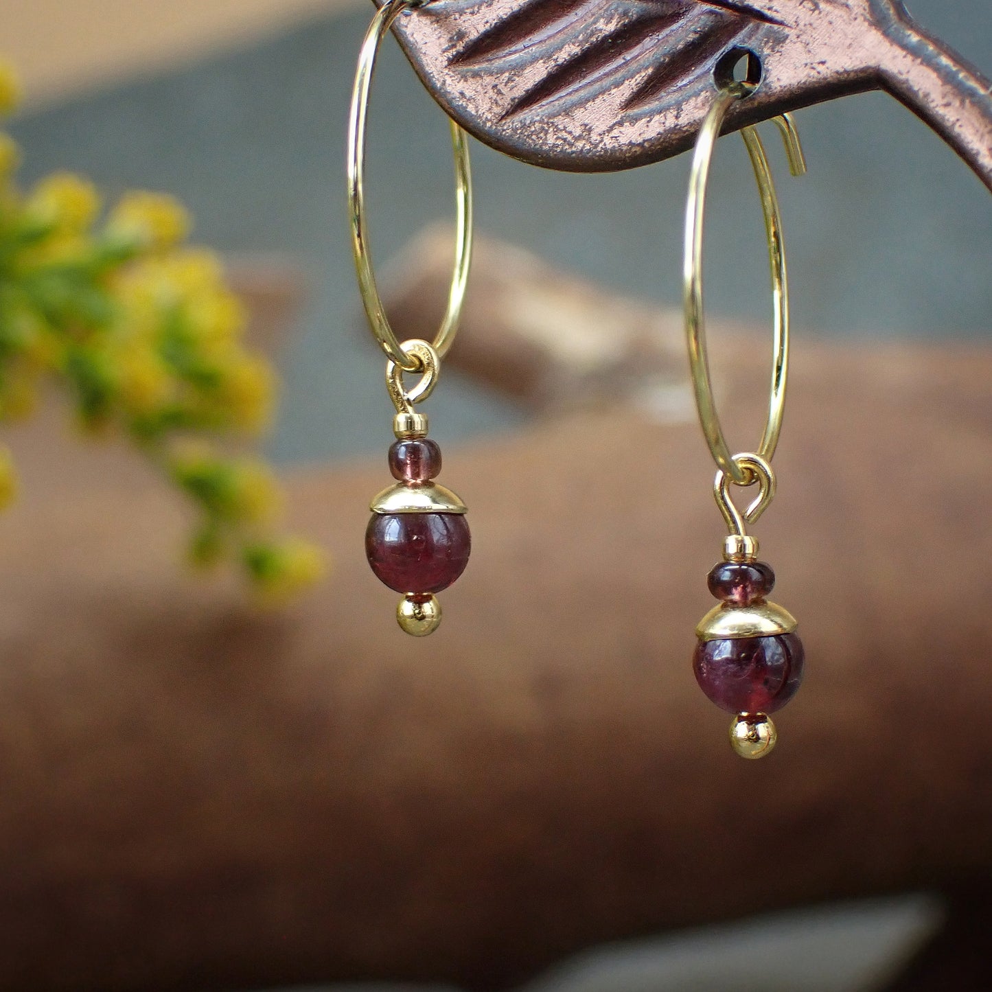 Earrings - Garnet