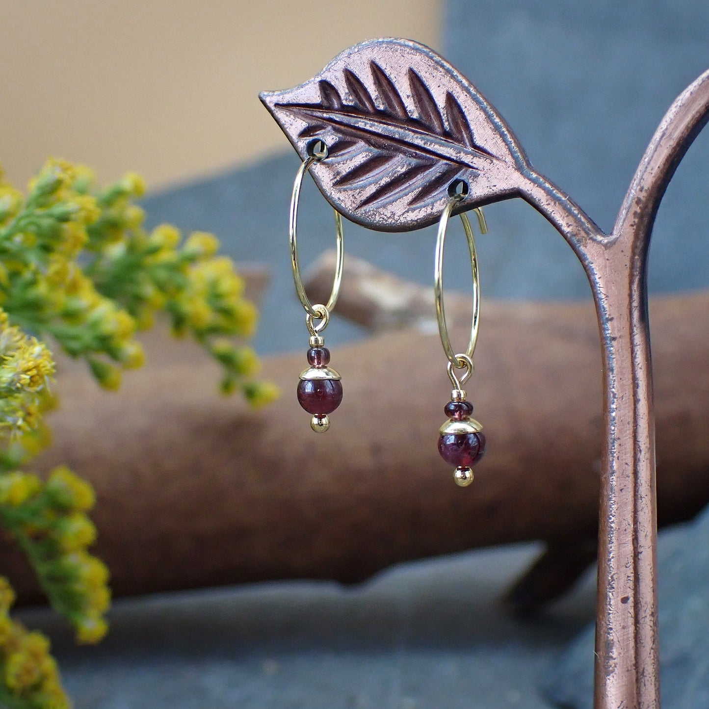Earrings - Garnet