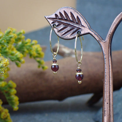 Earrings - Garnet