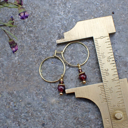 Earrings - Garnet