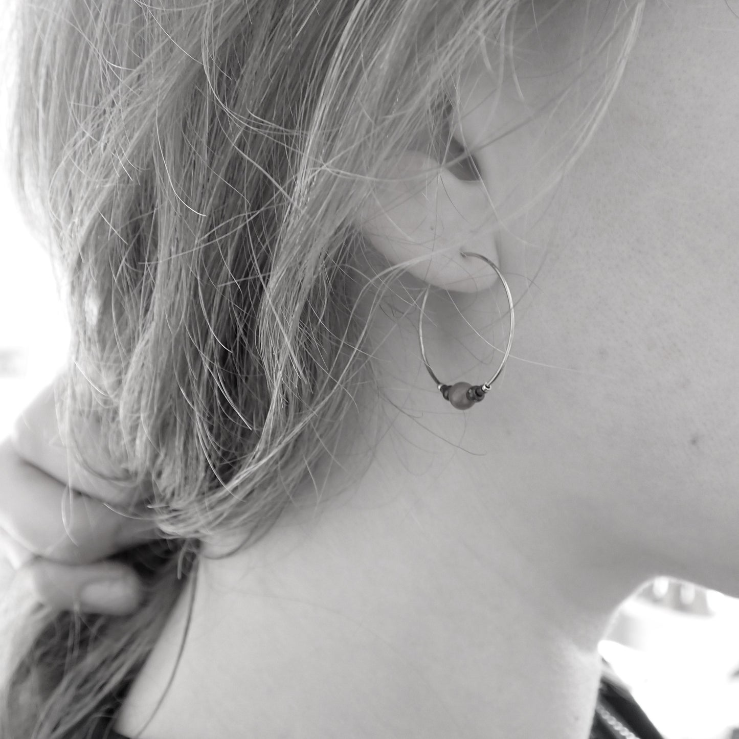 Hoop earrings - Tiger eye