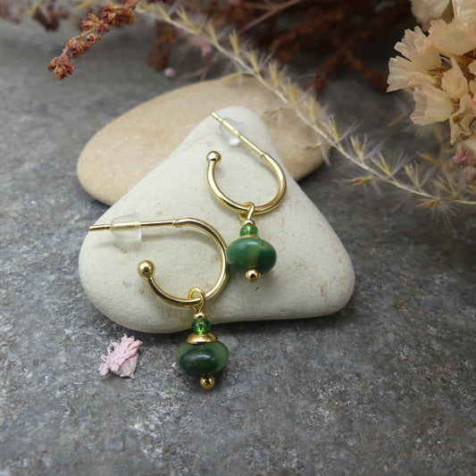 Open Hoop Earrings - Jade