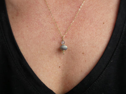 alternatieve pendel ketting in goud met kwaliteit labradoriet gouden flitsen