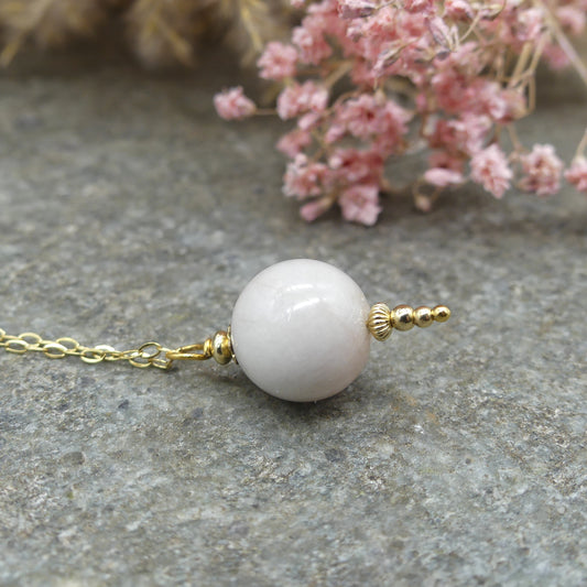 grote bal ketting edelsteen pendel goud