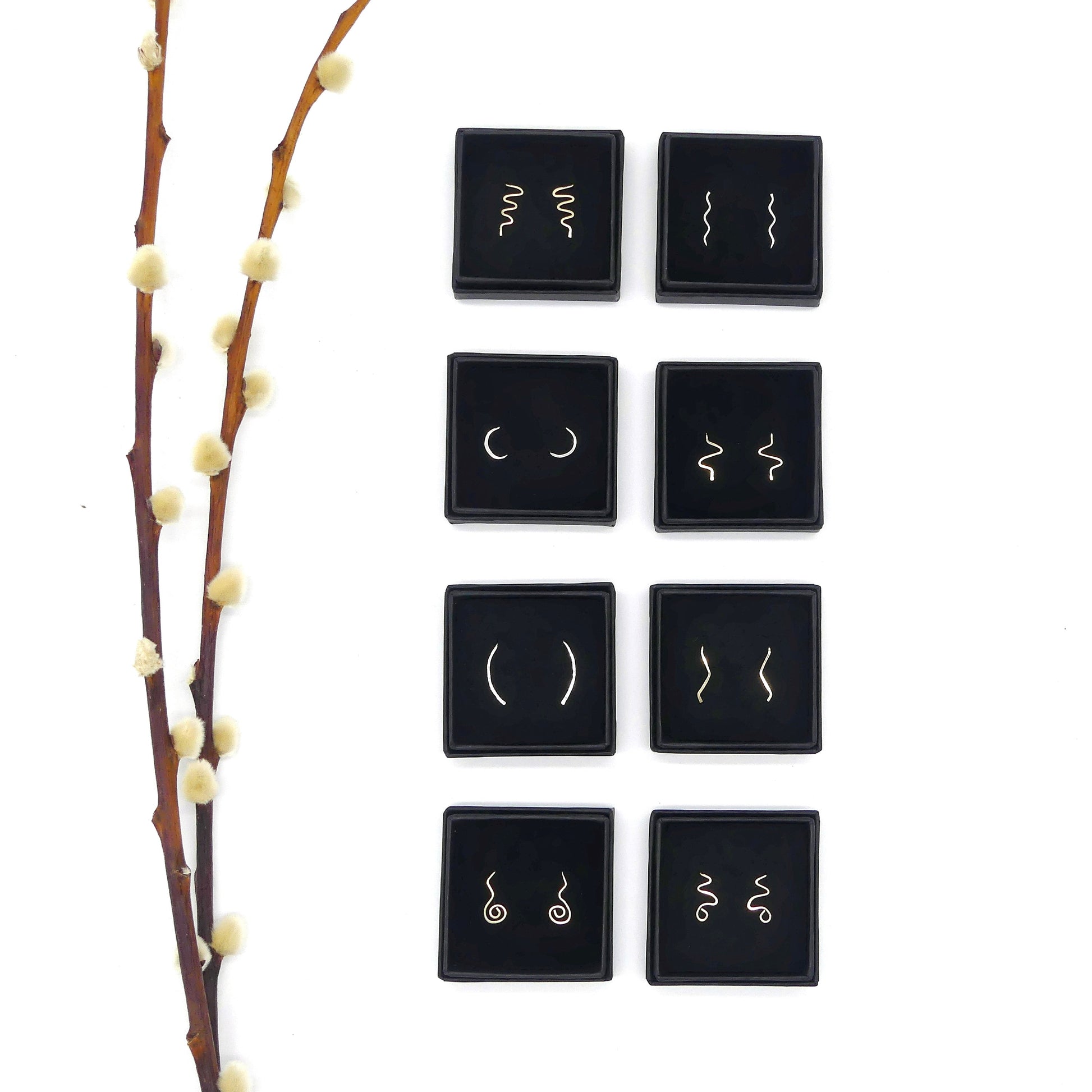 stonestreet jewellery oorklimmer collectie in natuur vormen: berg, zee, maan, hartslag, boog, vogel, roos, engel