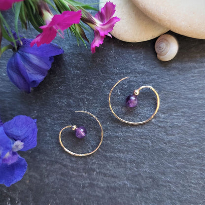 spirituele gouden oorbellen sieraden voor dames met amethist 