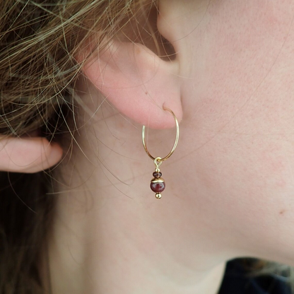 Earrings - Garnet